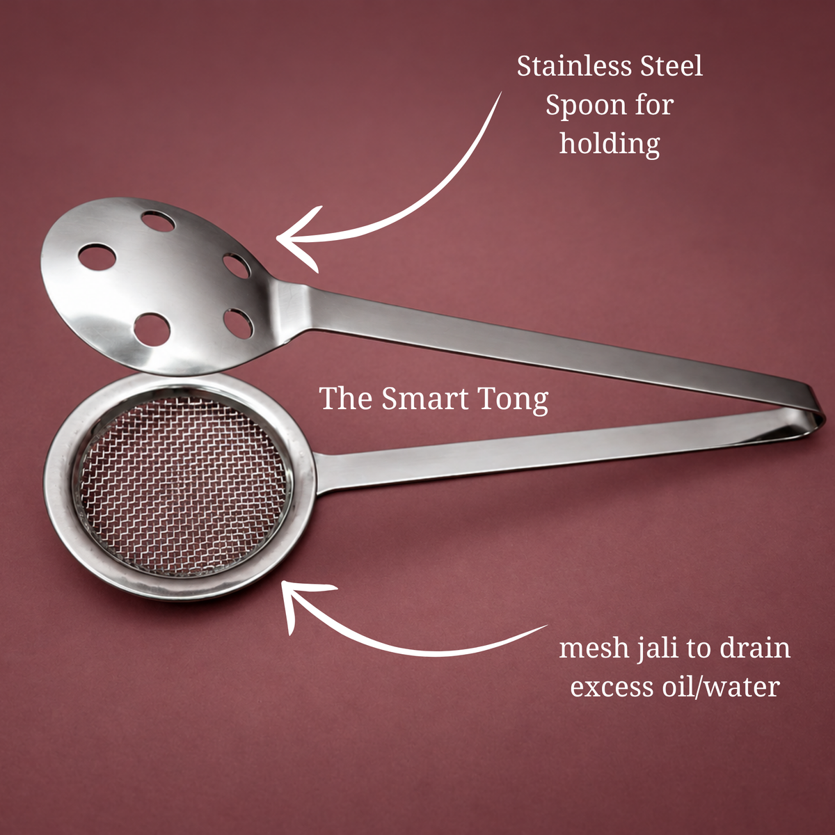 Meshverse Stainless Steel Frying Jali & Slotted Spoon