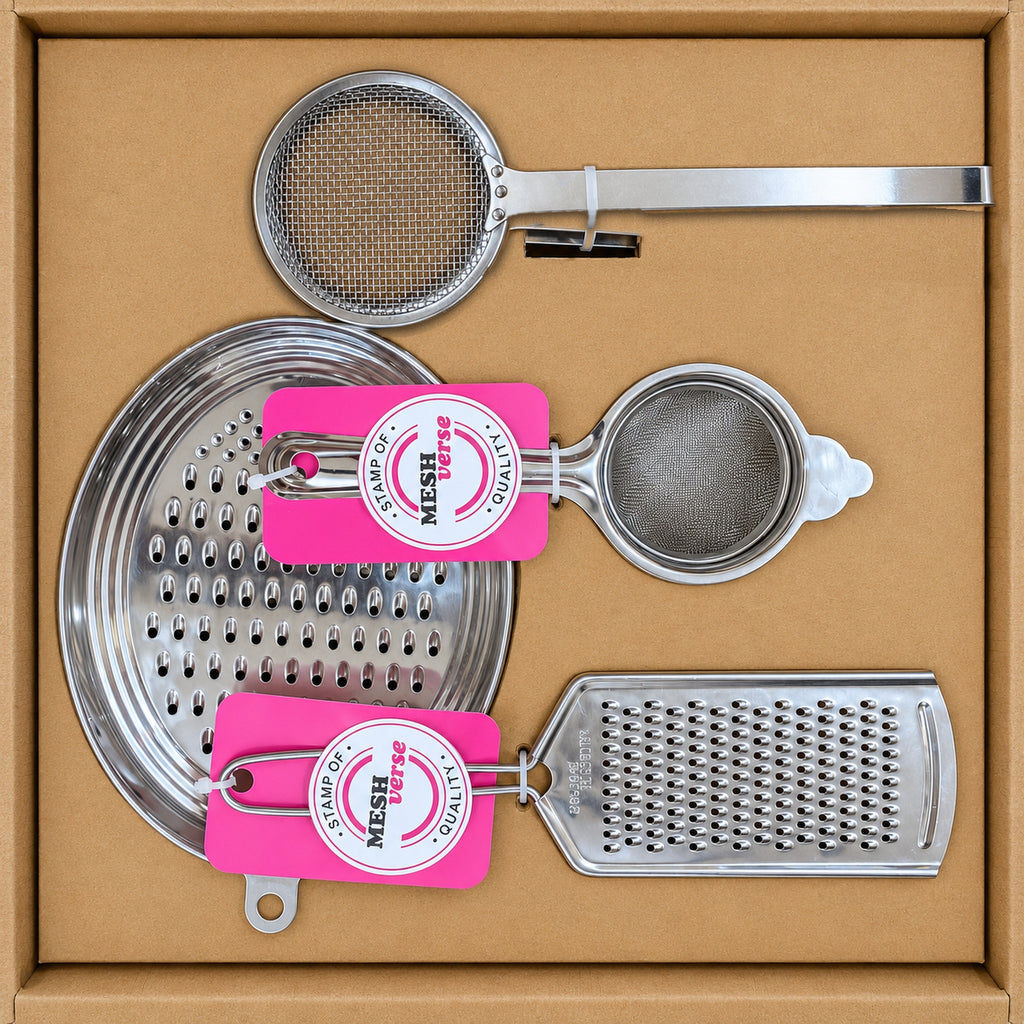 Meshverse Kitchen Essentials Gift Box — 4-Piece Stainless Steel Set