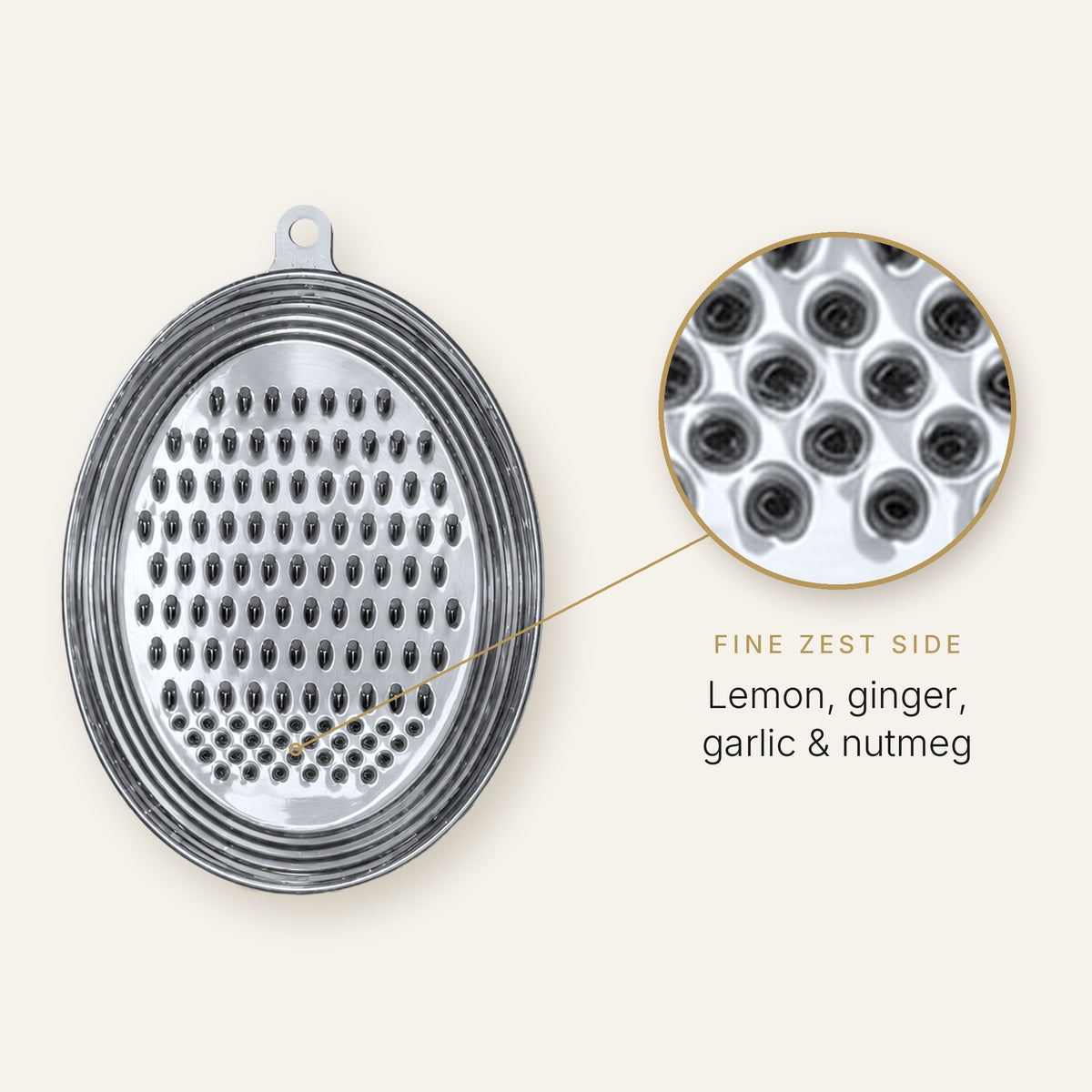 Meshverse Stainless Steel Oval Multi-Purpose Grater & Zester